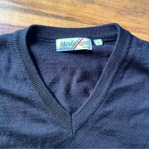 I00% Italian Wool Black Sweater Vest [Modango]